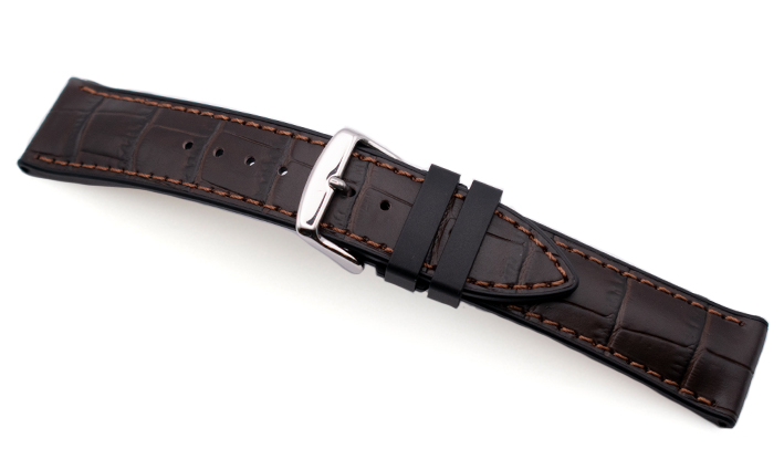 Leren horlogeband grijs 