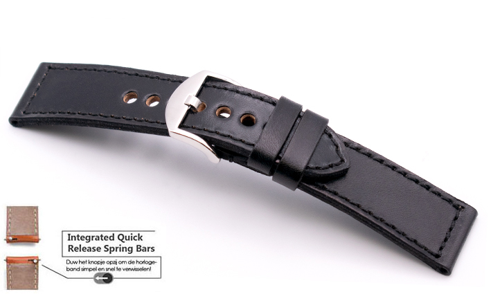 Horlogeband Overnight zwart | voor Fossil Q