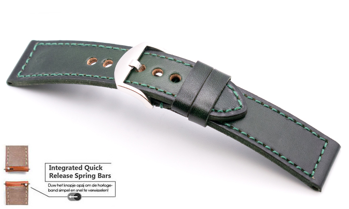 Horlogeband Overnight groen | voor Fossil Q