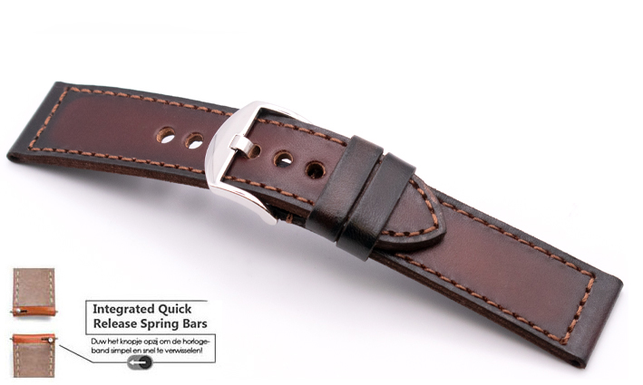 Horlogeband Overnight bruin | voor Fossil Q