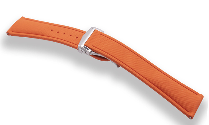 Horlogebandje Ocean oranje | passend voor Rubber 