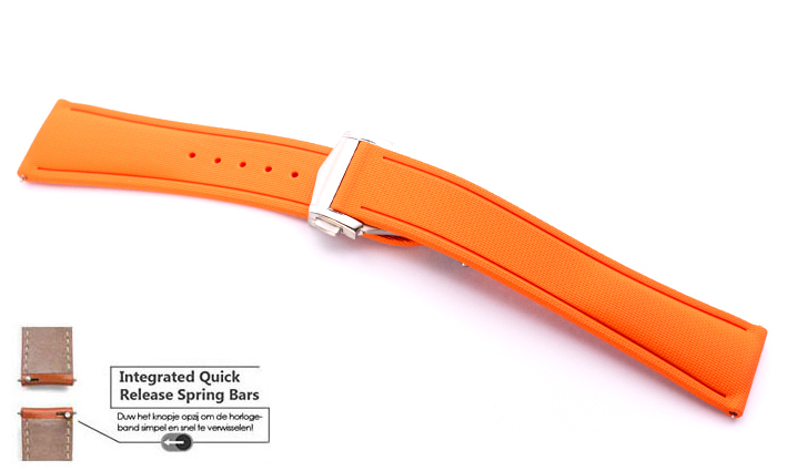Horlogebandje Ocean oranje | passend voor Quick Release