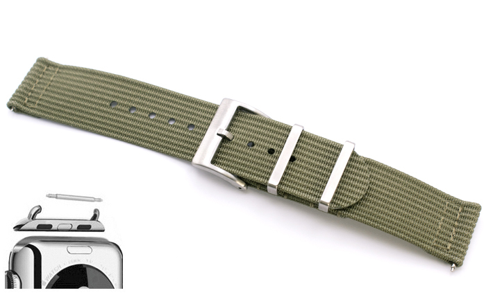 Two Piece Nato Strap Olivegreen | Passend voor Apple watch 