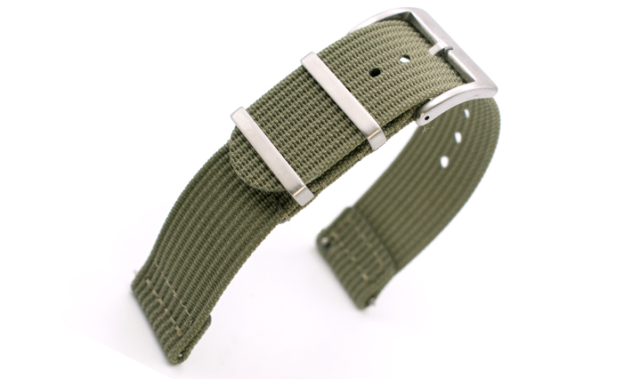 Two Piece Nato Strap Olivegreen | Passend voor Hamilton