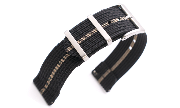 Two Piece Nato Strap zwart/khaki | Passend voor Apple watch