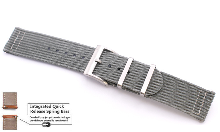 Two Piece Nato Strap grijs | Passend voor LG