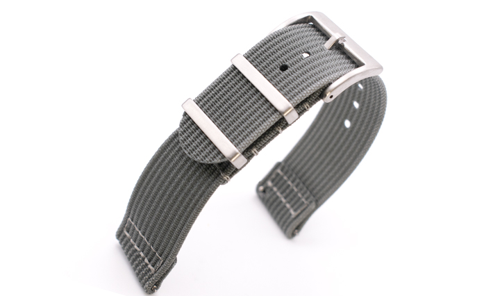 Two Piece Nato Strap grijs | Passend voor Fortis