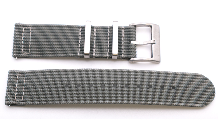 Two Piece Nato Strap grijs | Passend voor Fortis