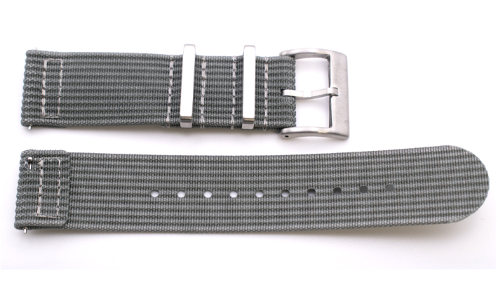 Two Piece Nato Strap grijs | Passend voor Fortis