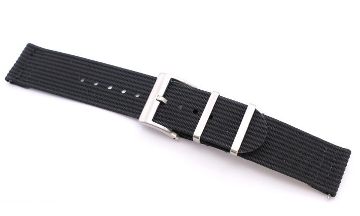 Two Piece Nato Strap zwart | Passend voor Fortis 
