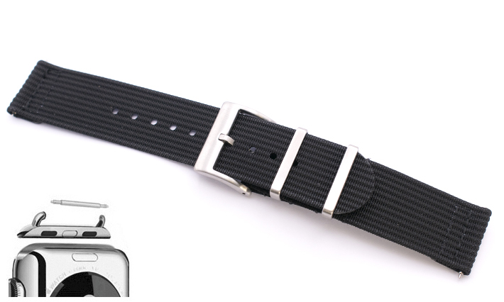 Two Piece Nato Strap zwart | Passend voor Apple watch