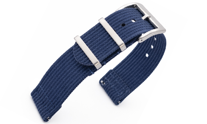 Two Piece Nato Strap blauw | Passend voor Fortis