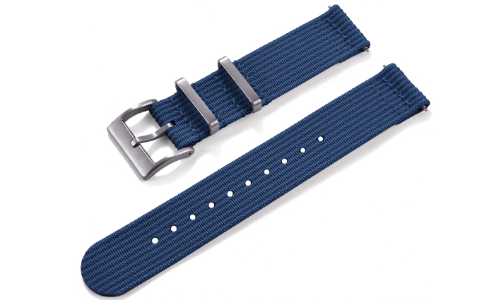 Two Piece Nato Strap blauw | Passend voor Fortis