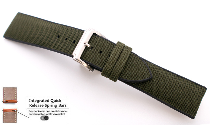 Sailcloth Strap Olivegreen | Passend voor Apple watch 