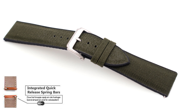 Sailcloth Strap Olivegreen | Passend voor Apple watch 