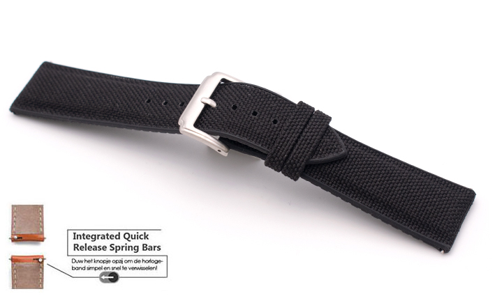 Sailcloth Strap zwart | Passend voor Quick Release
