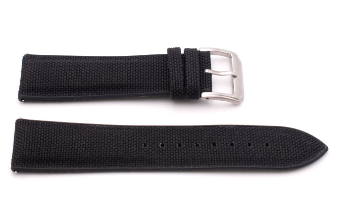 Sailcloth Strap zwart | Passend voor Apple watch