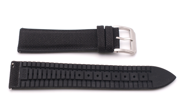 Sailcloth Strap zwart | Passend voor Apple watch