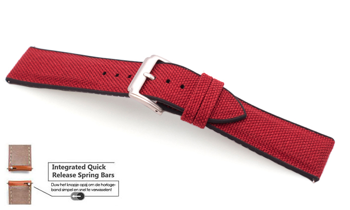 Sailcloth Strap rood | Passend voor Apple watch