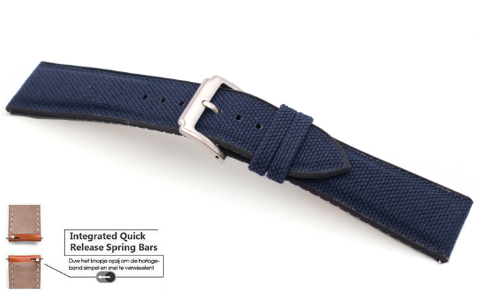 Sailcloth Strap blauw | Passend voor Fortis