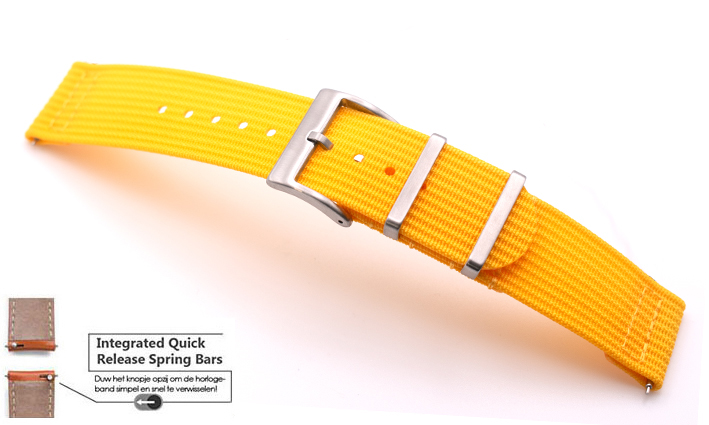 Two Piece Nato Strap geel | Passend voor Cluse