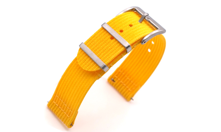Two Piece Nato Strap geel | Passend voor Cluse