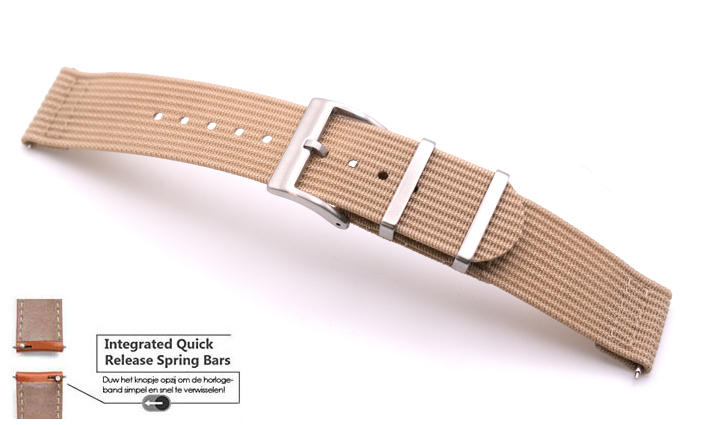 Two Piece Nato Strap khaki | Passend voor Quick Release