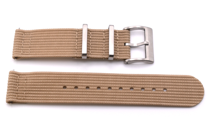 Two Piece Nato Strap khaki | Passend voor Quick Release