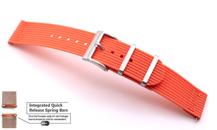 Two Piece Nato Strap oranje | Passend voor Quick Release