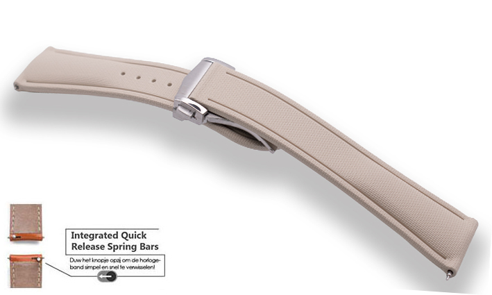 Horlogebandje Ocean sand | passend voor Rubber