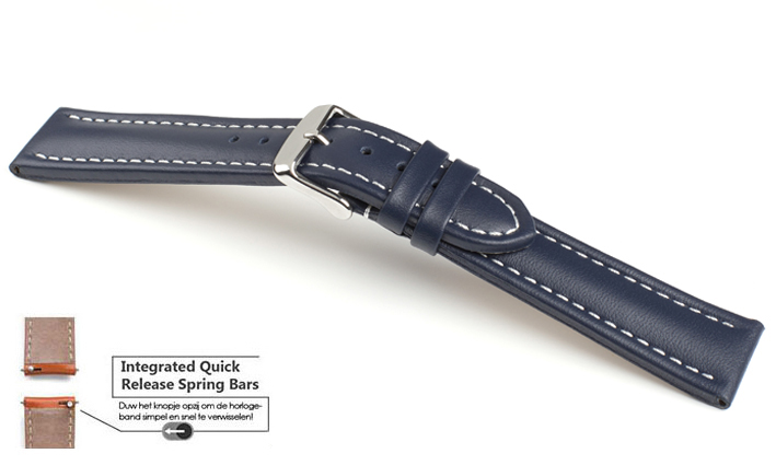 Horlogeband Basel WN donkerblauw | voor Fossil Q 