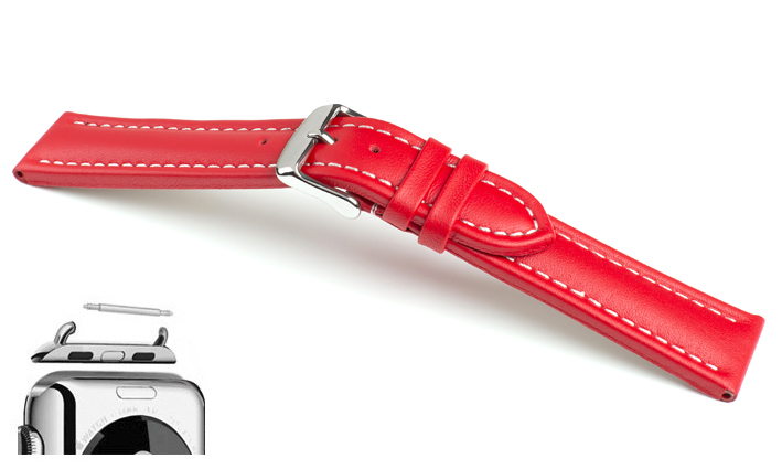 Horlogeband Basel WN rood | voor Apple watch 