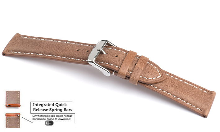 Horlogebandje Bolgheri cognac | voor Fossil Q