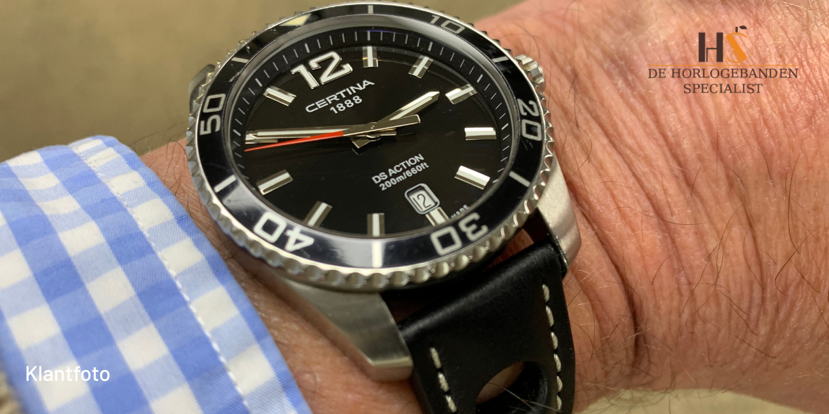 Horlogeband Kaluga zwart | voor Leer