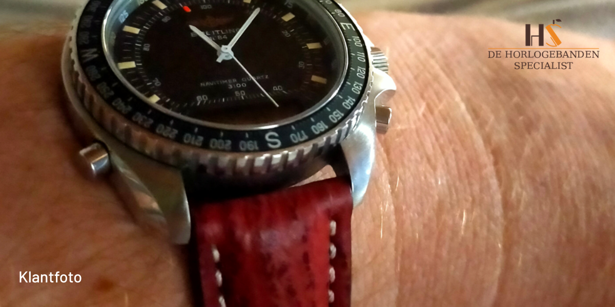 Horlogebandje Wave bordeaux | passend voor Breitling