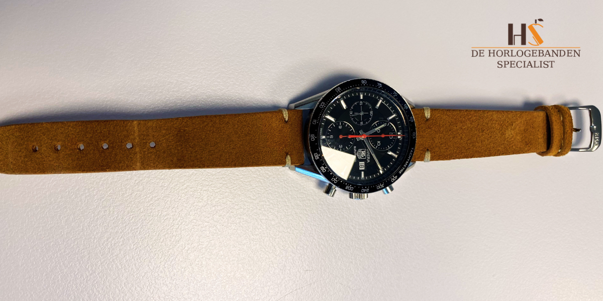 Suede horlogebandje Hudson cognac | voor universele horlogebanden