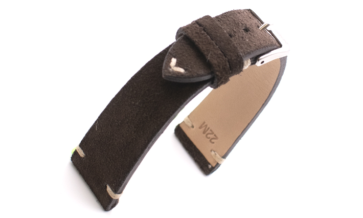 Suede horlogebandje Hudson donkerbruin | voor Leer