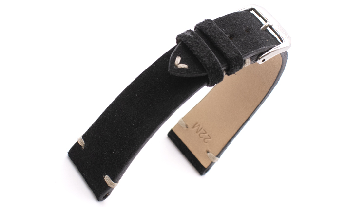 Suede horlogebandje Hudson zwart | voor Camel