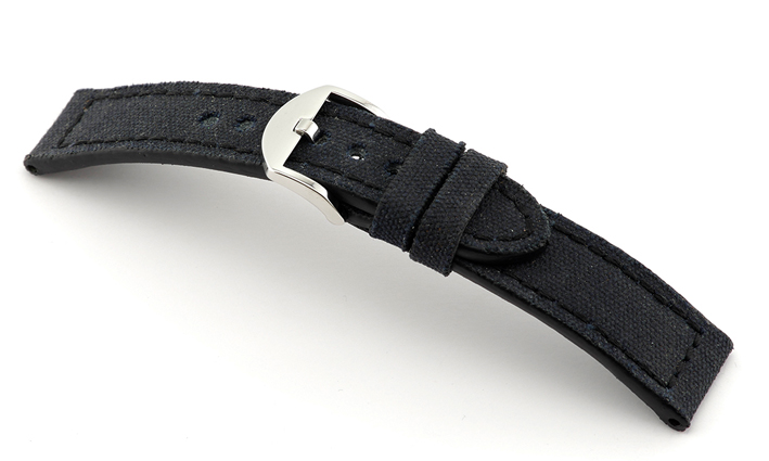 Horlogeband virginia zwart | voor Edox 