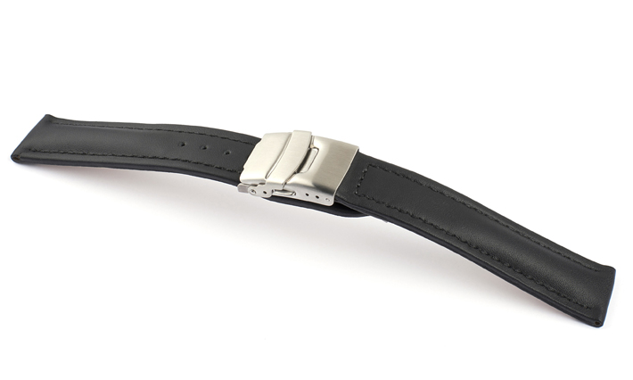 Horlogeband Basel Klep TIT zwart | voor Gul 