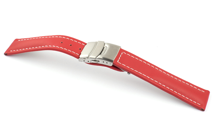 Horlogeband Basel Klep WN Rood | voor Welder 