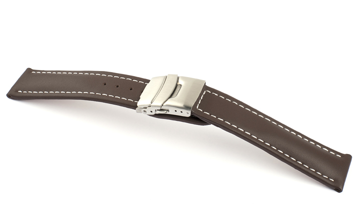 Horlogeband Basel Klep WN bruin | voor Leer