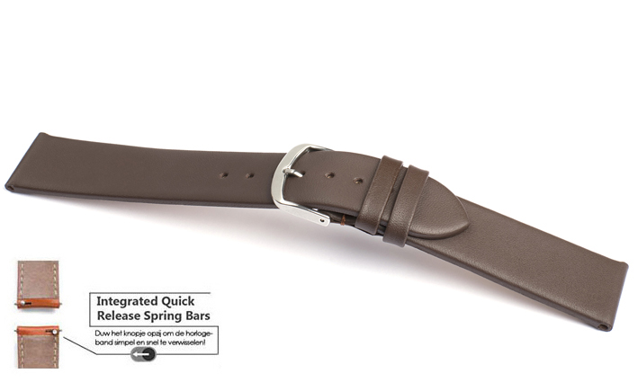 Horlogeband Basel donkerbruin | voor Asus ZenWatch