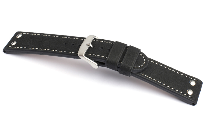 Horlogeband Flieger 2X2 zwart | voor Oris 