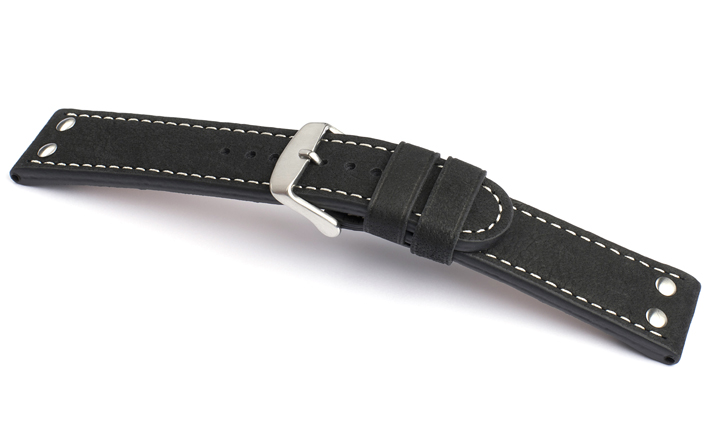 Horlogeband Flieger 2X2 zwart | voor Oris