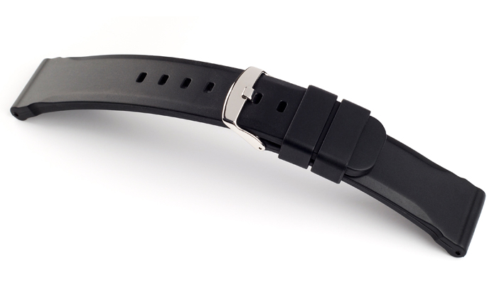 Horlogeband Silicone Chrono zwart | de Horlogebanden Specialist 
