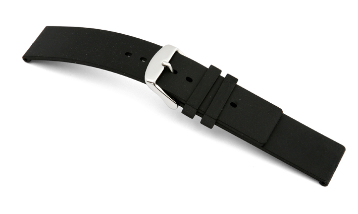 Horlogeband rubber Atlanta zwart | voor Rubber