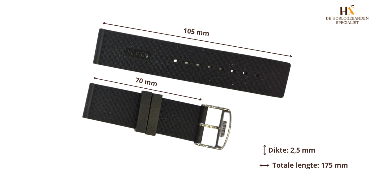 Horlogeband rubber Atlanta zwart | voor Michael Kors Smartwatch‎