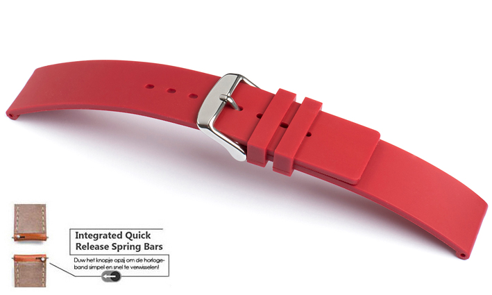 Horlogeband rubber Atlanta (rood) | voor Asus ZenWatch 