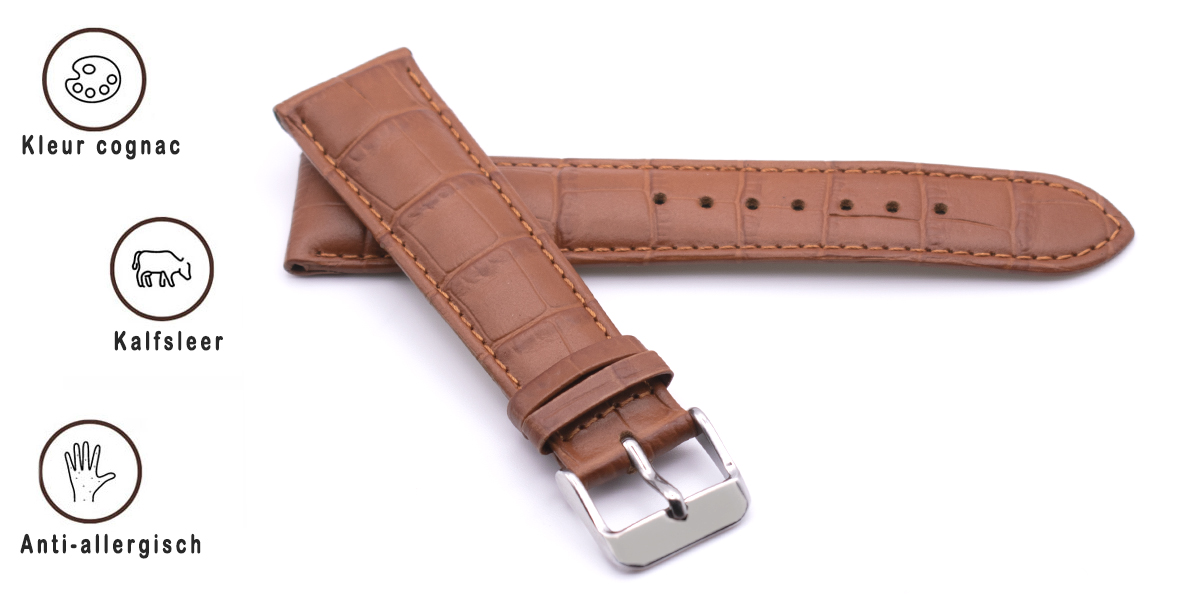 Horlogeband Arizona cognac | voor Swiss Military